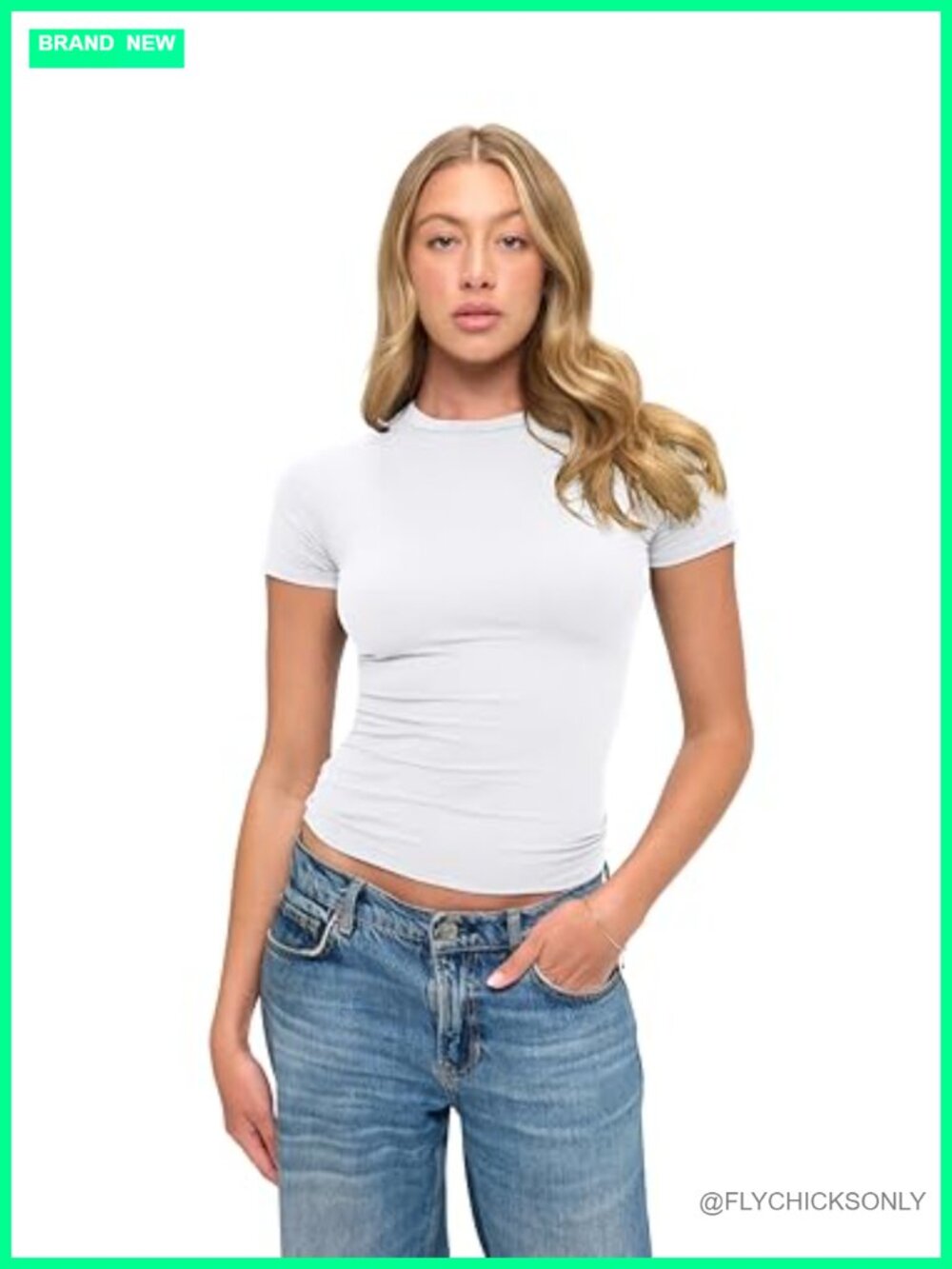 Super Soft Stretch Y2K Short Sleeve Baby Tee Crop Top